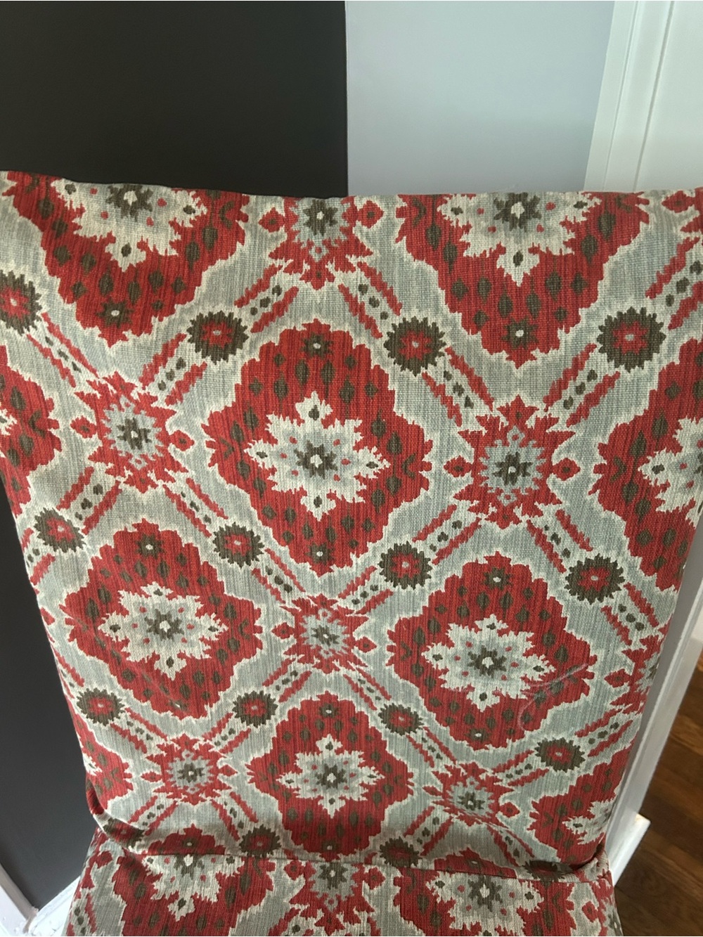 Set of 2. Red and Gray Patterned Slipcover for Parsons Chair- Kirklands - Picture 2 of 2